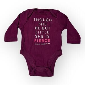 Old Navy Baby Girls 0-3 Months Long Sleeve William Shakespeare Fierce One Piece